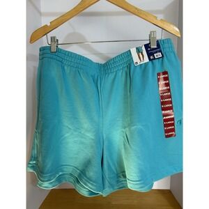 NWT Champion French‎ Terry Athletic Shorts Loose Fit Aqua Excursion Women's XL